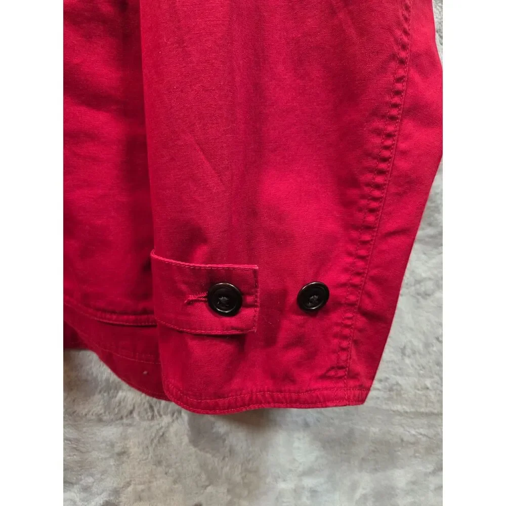 J.Crew Men’s Barn Jacket Red Cotton Canvas Corduroy Collar Plaid Lined M
